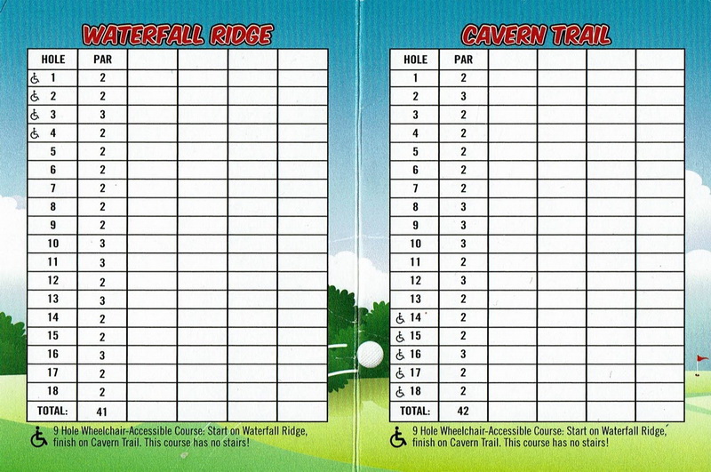 Mini golf scorecard